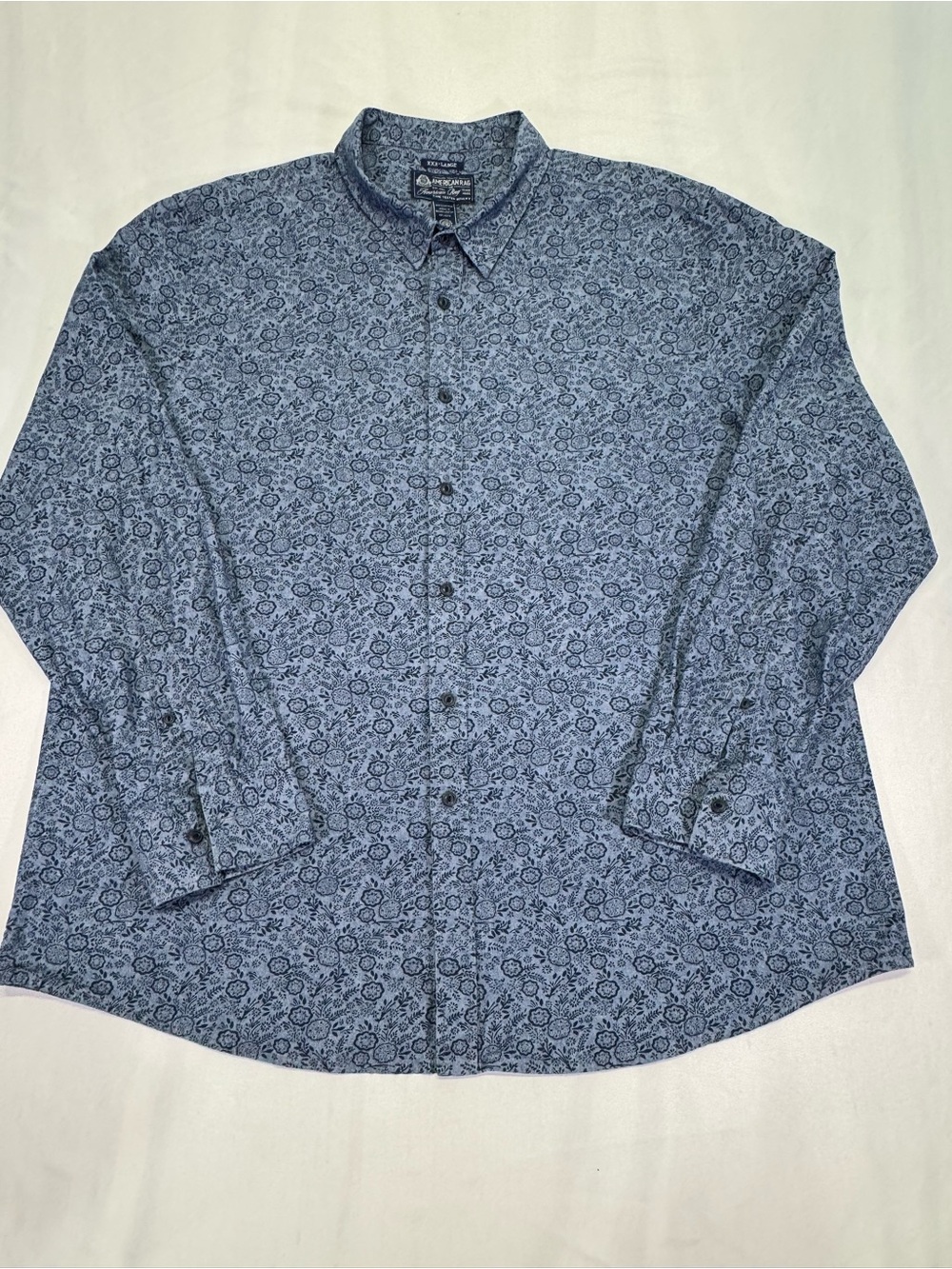 croft & barrow Blue Printed Long-Sleeve Button-Down Shirt